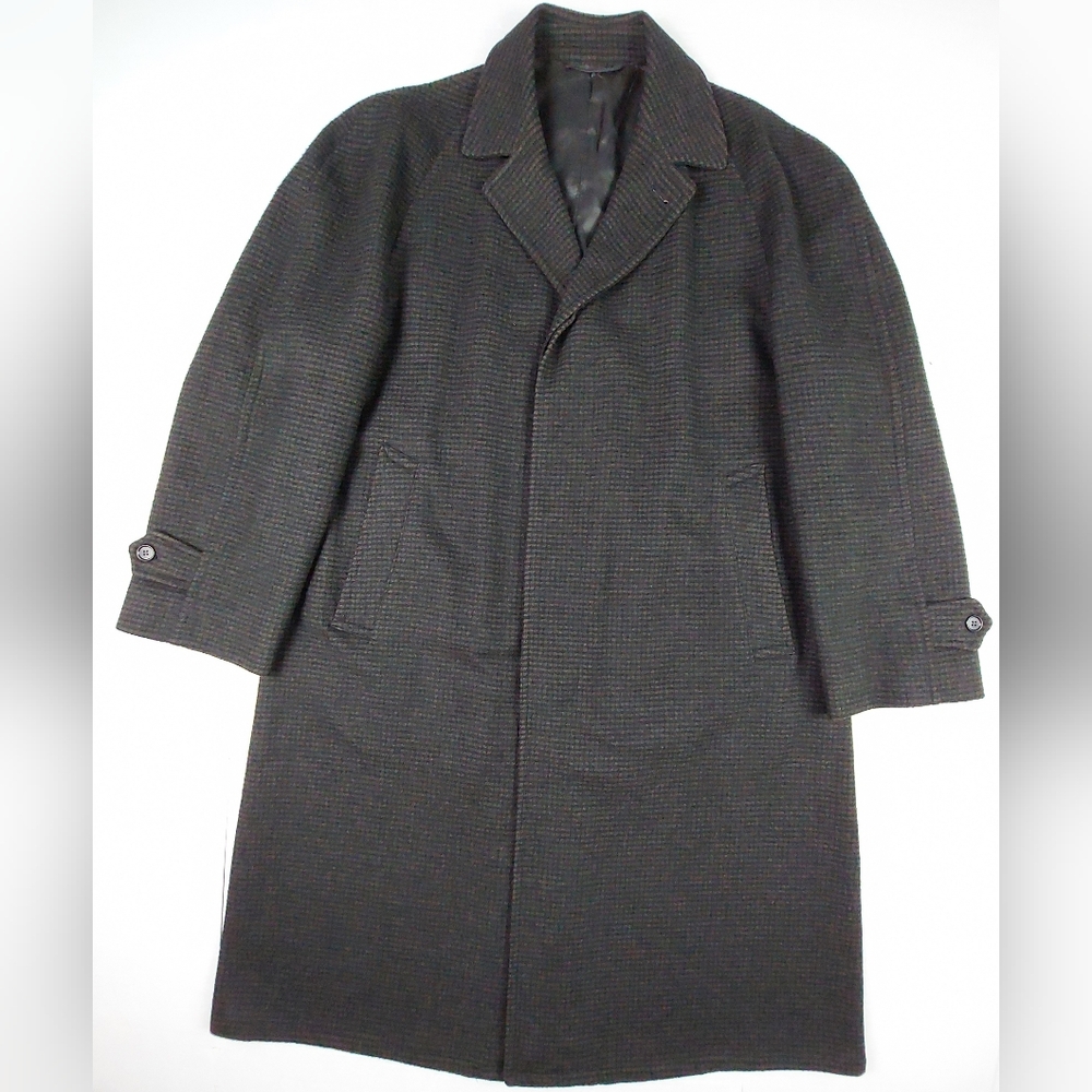 VTG 60s Alligator Weatherstyle Overcoat Mens Tri Color Check Water Repellent